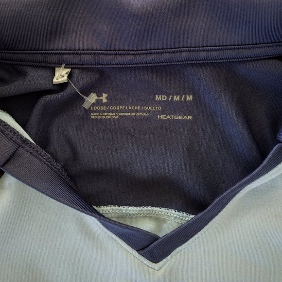 Under Armour Blue Heatgear Collared V-Neck Loose Fit Top - Picture 10 of 11